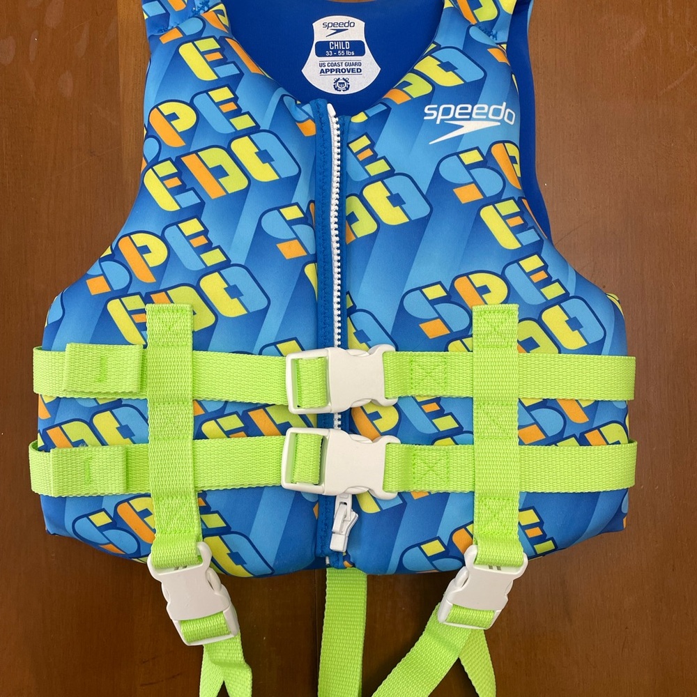 Speedo Kids Swim Vest - Blue with Neon Yellow